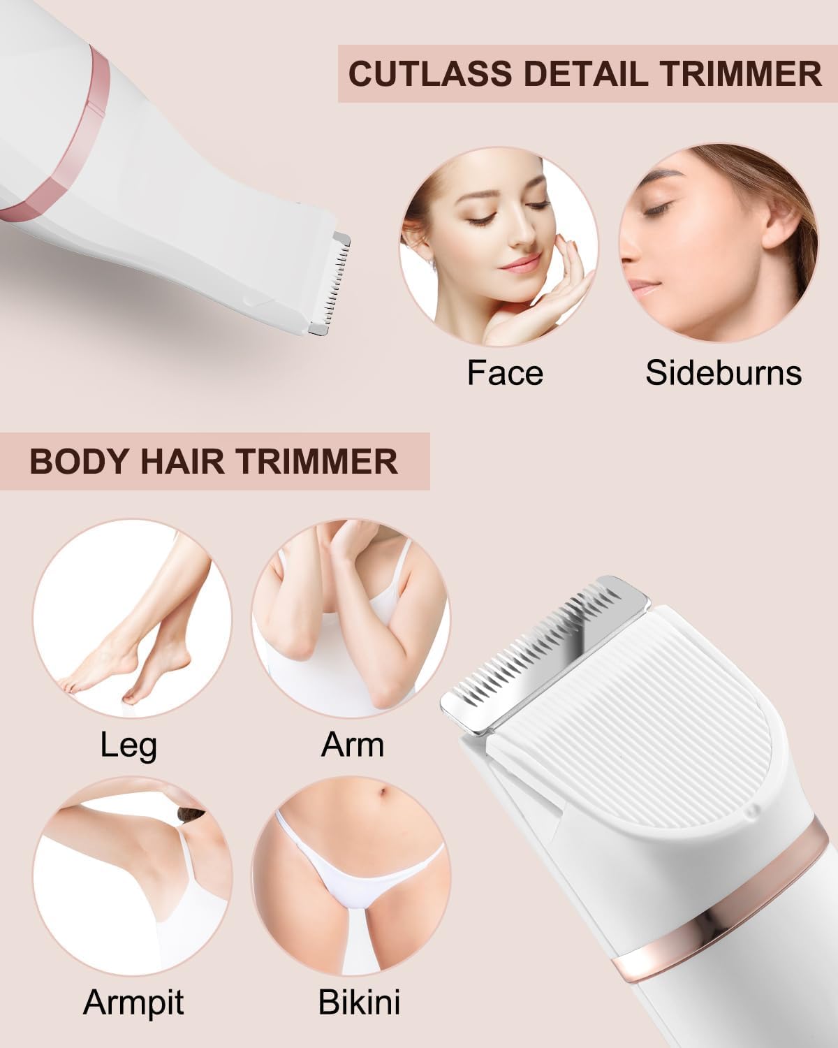 Bikini Trimmer for Women,Electric Razors Shaver for Bikini Legs Pubic Hair,Rechargeable Ladies Bikini Hair Trimmer Removal with Snap-in Ceramic Beauty and Personal Care NUMIFUN