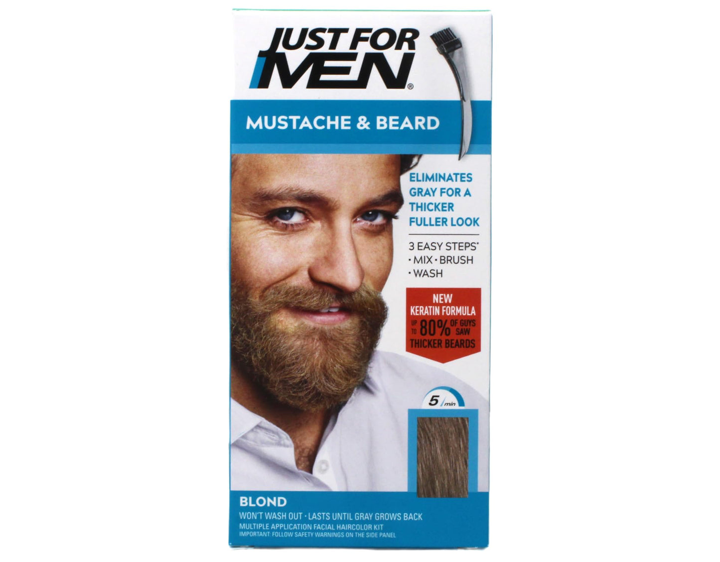 JUST FOR MEN Brush-In Color Gel for Mustache & Beard, Blond M-10/15 1 Each (Pack of 7) Beauty & Personal Care Just for Men