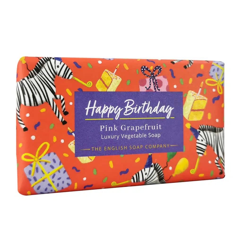 The English Soap Company Occasions Luxury Vegetable Bar Soap (Pink Grapefruit, Happy Birthday) Beauty & Personal Care The English Soap Company