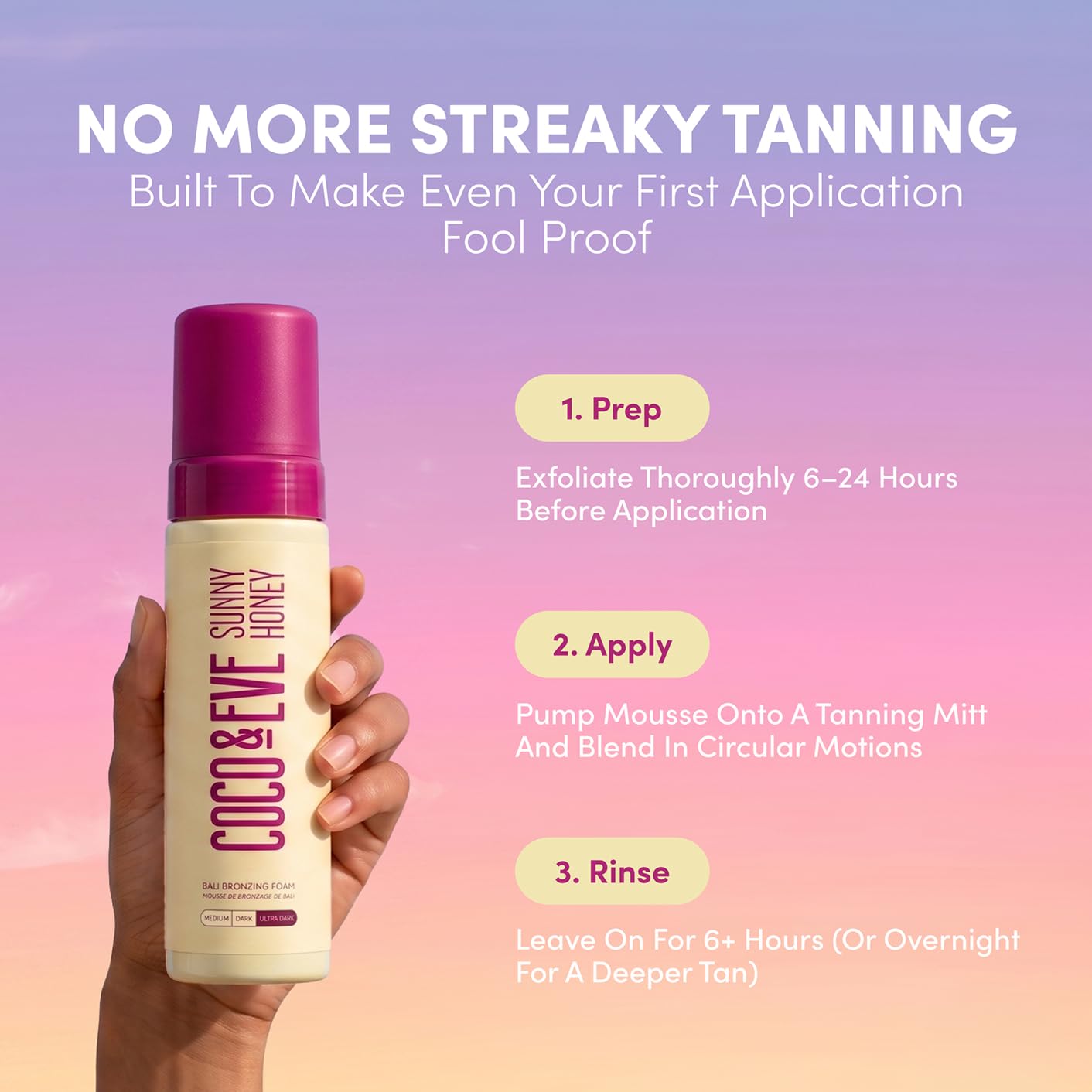 Coco & Eve Sunny Honey Bronzing Self Tanner Mousse - Dark, 6.7 fl oz Beauty and Personal Care Coco & Eve