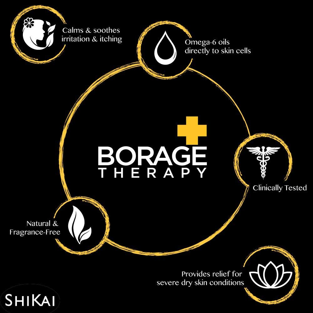 ShiKai Borage Therapy Dry Skin Lotion Moisturizer (16oz, Pack of 2) Unscented Skincare | Hydrating Lotion for Eczema, Dry Hands & Body | With Oatmeal Beauty & Personal Care ShiKai