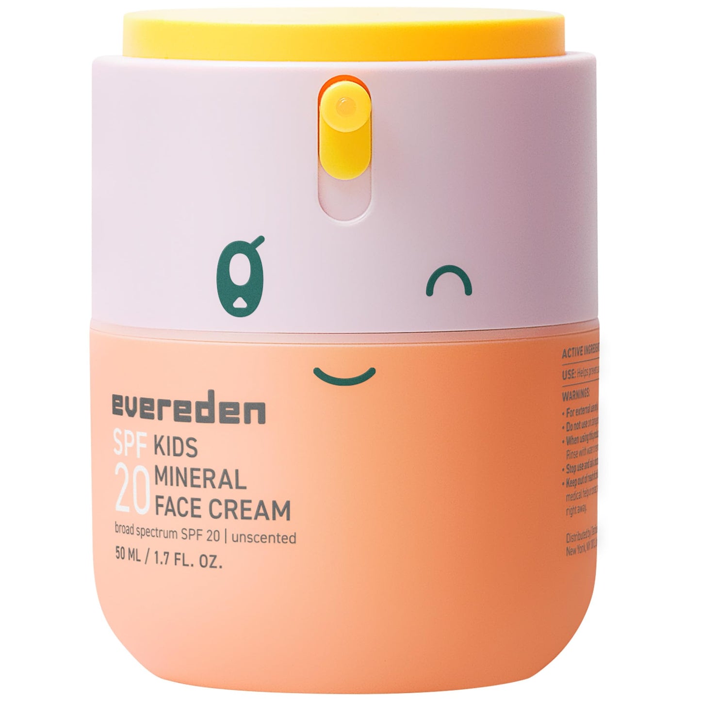 Evereden Kids Mineral Face Cream SPF 20 | Dermatologist-Tested, Moisturizer with Vitamin B5 & Zinc Oxide | Fragrance-Free, Clean, Vegan, No Beauty and Personal Care Evereden