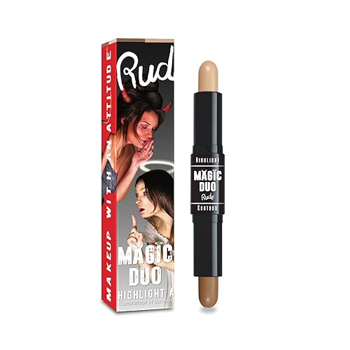 Magic Duo Highlight and Contour - Tan by Rude Cosmetics for Women - 2 x 0.15 oz Highlight and Contour Beauty & Personal Care RUDE