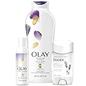 Holiday Gift Pack: Olay Age Defying Body Wash with Vitamin E, 22 fl oz, Olay Cleansing & Renewing Nighttime Body Wash, 3 oz & Ivory Gentle Aluminum Beauty & Personal Care Olay
