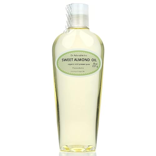 Dr Adorable - 8 oz - Sweet Almond Oil - 100% Pure Natural Organic Cold Pressed Beauty & Personal Care Dr Adorable