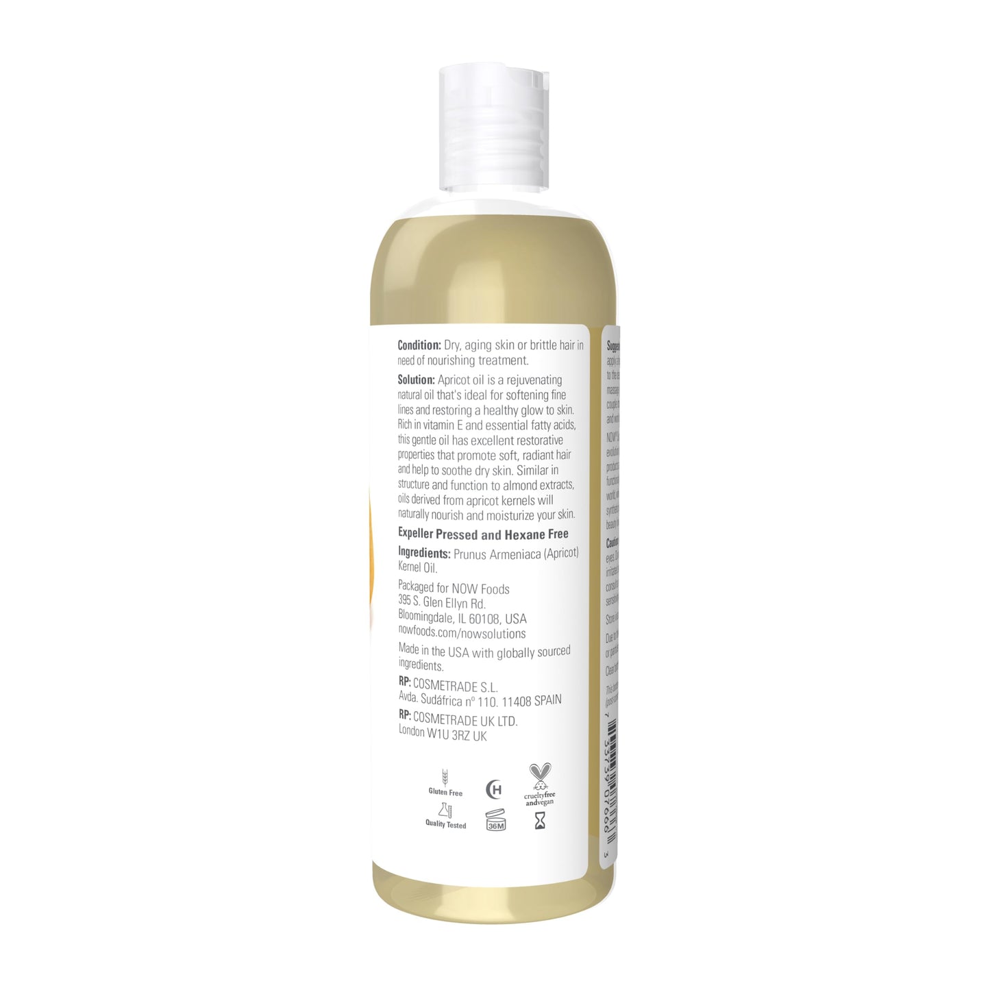NOW Foods Solutions, Apricot Kernel Oil, Hair Moisturizer, Rejuvenating Skin Oil, Softens Fine Lines, 16-Ounce Beauty & Personal Care NOW Foods