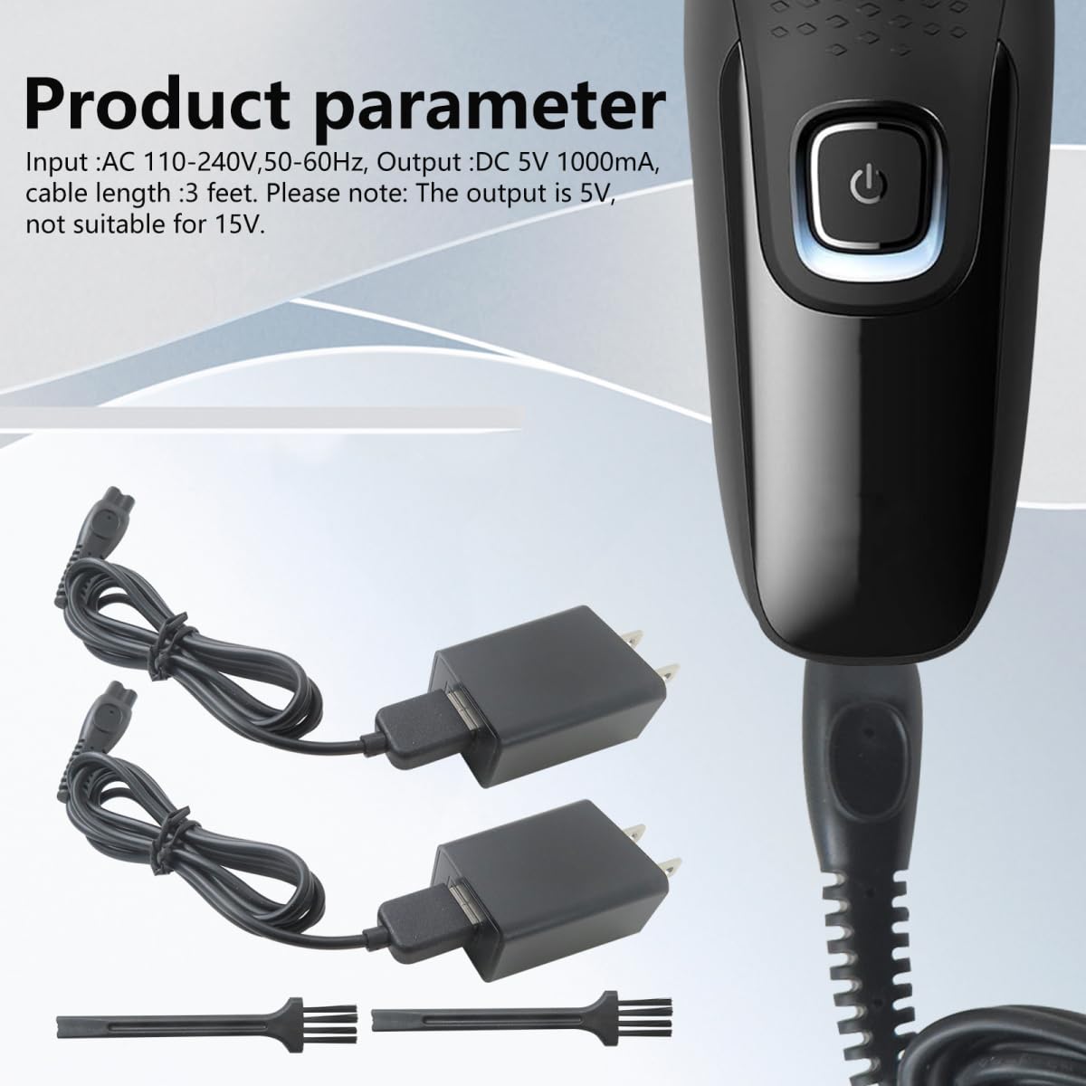 2 Pcs 5V Charger Replacement Compatible for Philips Shaver Series: X3052/91 S7887/82, Replacement Power Cord for Philips Norelco Shaver 2400 USB Beauty and Personal Care USonline911