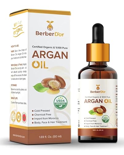 Berber D’Or 100 Pure Natural Organic Argan Oil For Body, Hair, Face, Nails | Eco-Certified, USDA Approved Import From Morocco (1.7 FL OZ 50 ML) Beauty & Personal Care Berber D’Or