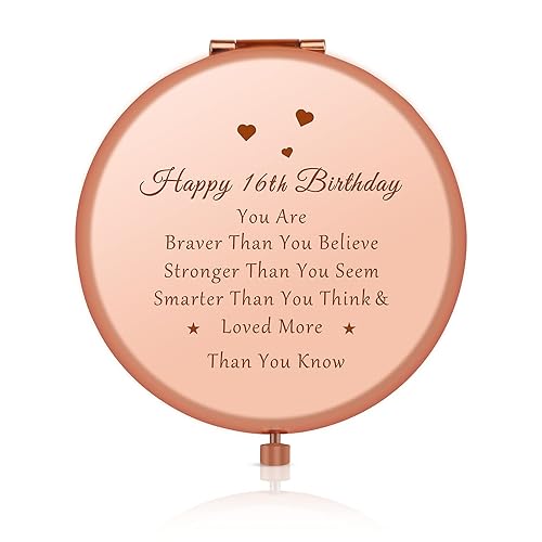 Jielahua 16th Birthday Gifts for Girl Sweet 16 Year Old Birthday Gifts Ideas for Girls Daughter Granddaughter Niece Travel Mirror Compact Makeup Beauty & Personal Care Jielahua