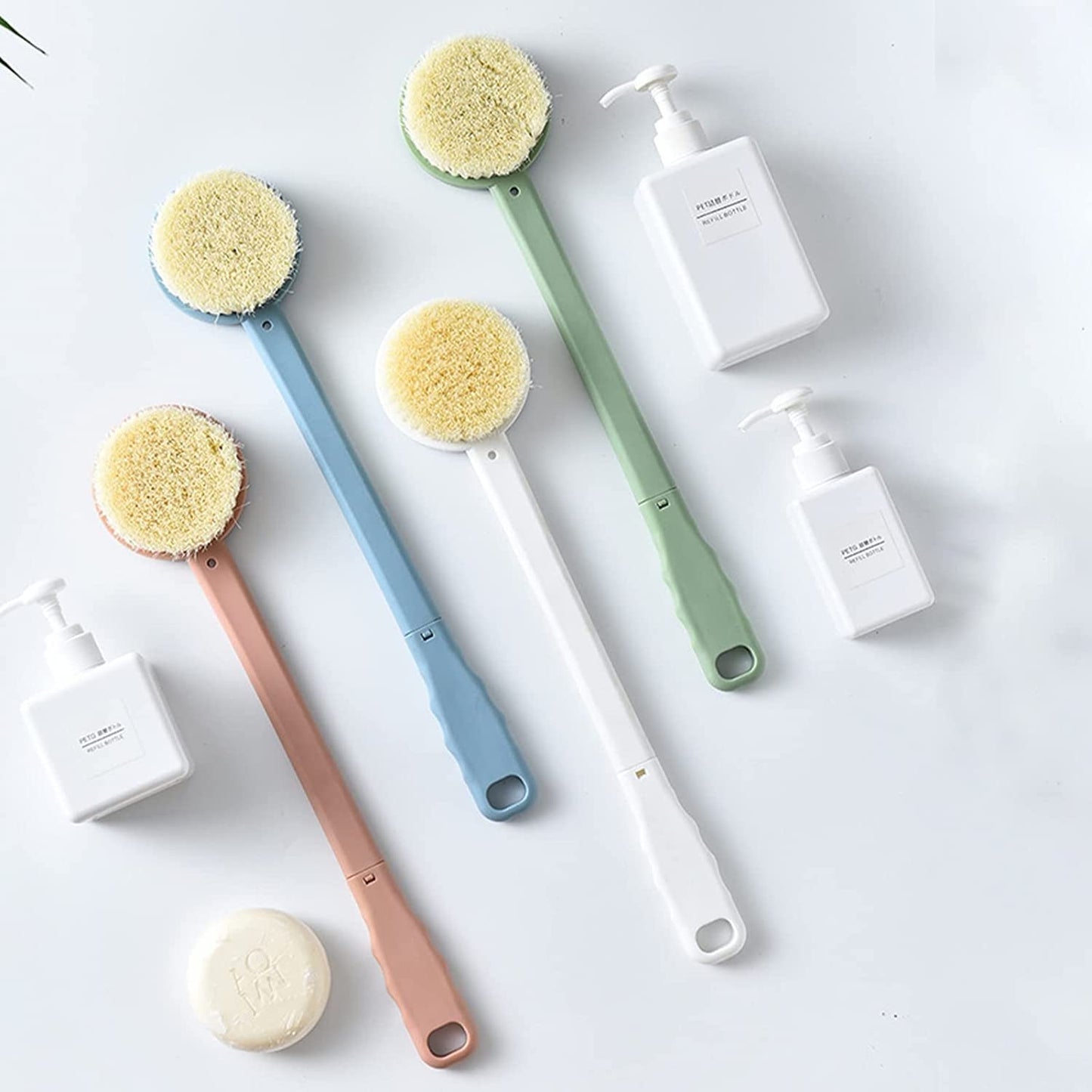 Shower Brush, Shower Brush with Long Handle Comfy Bristles,Bath Back Brush for Wet or Dry Body Back Brushing Exfoliation Improve Skin Beauty and Personal Care XlyCjkb