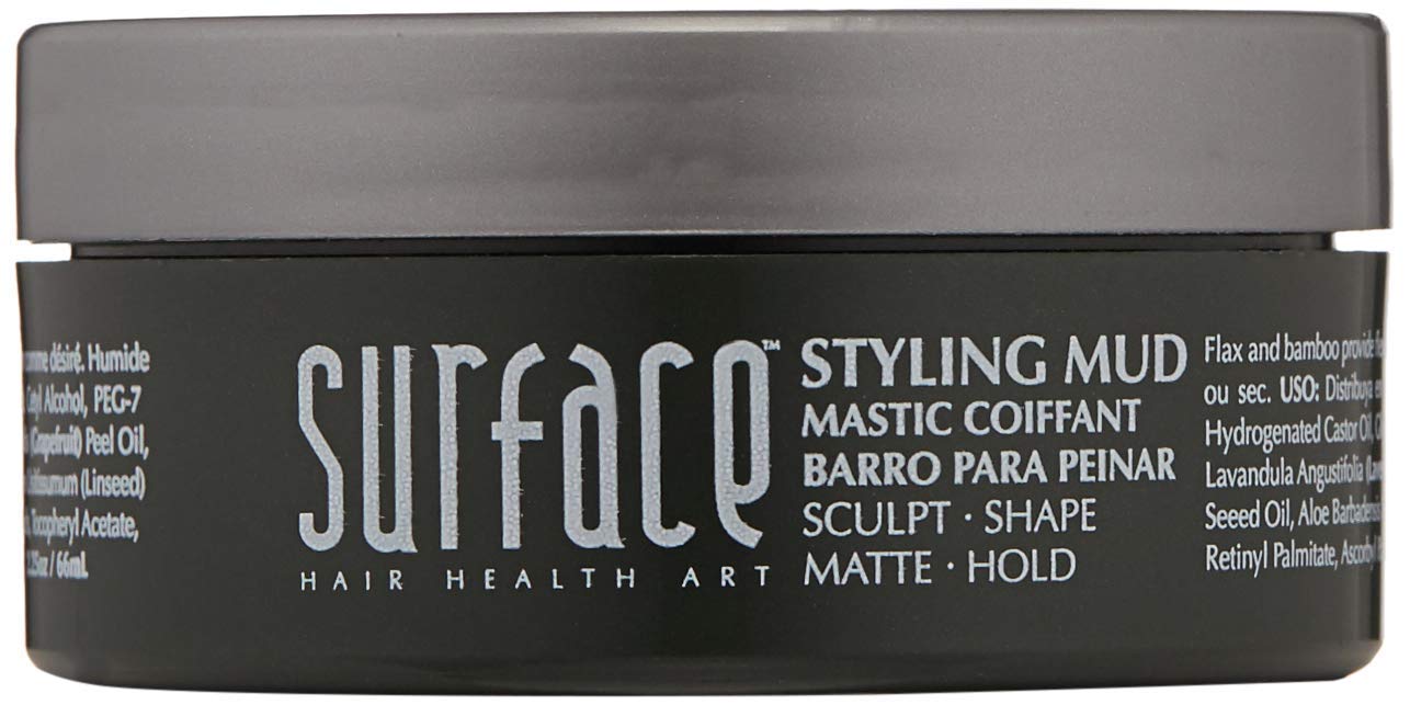 SURFACE Hair Men Styling Mud - Flax and Bamboo Provide Flexible Strong Fibers to Shape Sculpt and Hold Your Matte Style - 2.25 oz Beauty & Personal Care SURFACE
