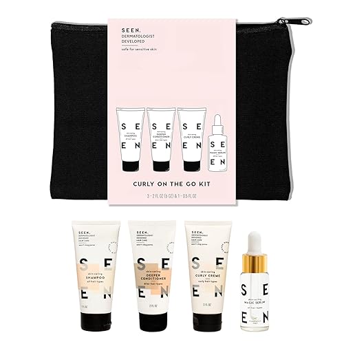 SEEN Curly On The Go Kit -Scented - Non-Comedogenic & Safe for Sensitive Skin - Curl-Defining Styling Hair Bundle - Anti Frizz - Heat Protectant Beauty & Personal Care SEEN
