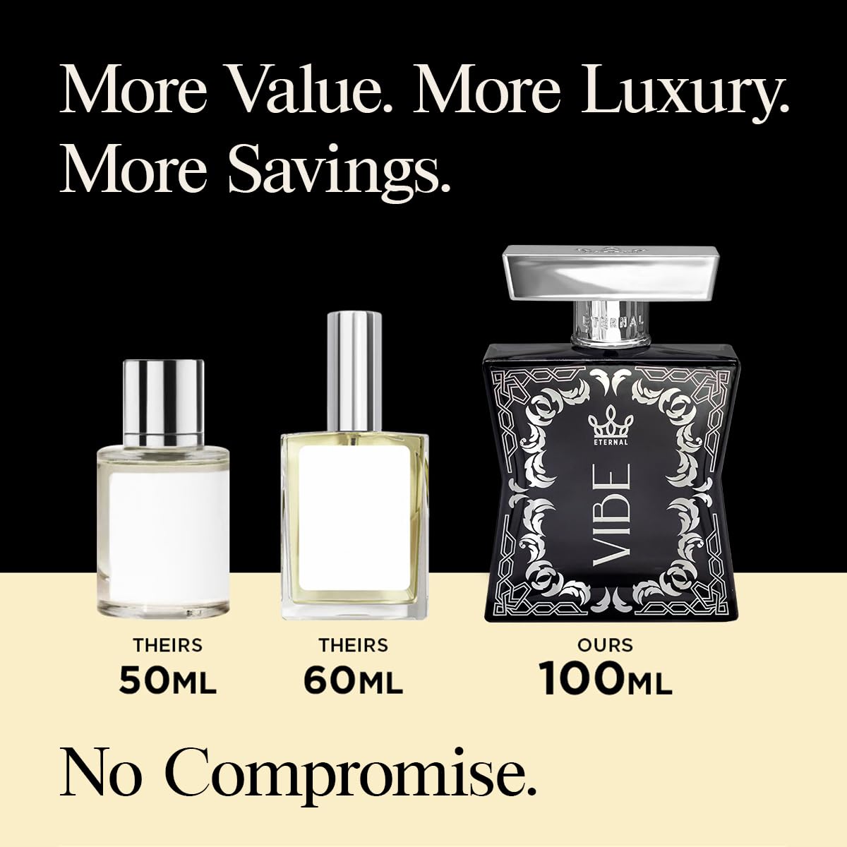 Eternal Fragrance - Eternal Vibe - Original Scent - 3.4 oz (100ml) - Eau De Parfum - Long-lasting - Vegan - Clean Ingredients - Cologne Spray for Men Beauty & Personal Care Eternal Fragrance