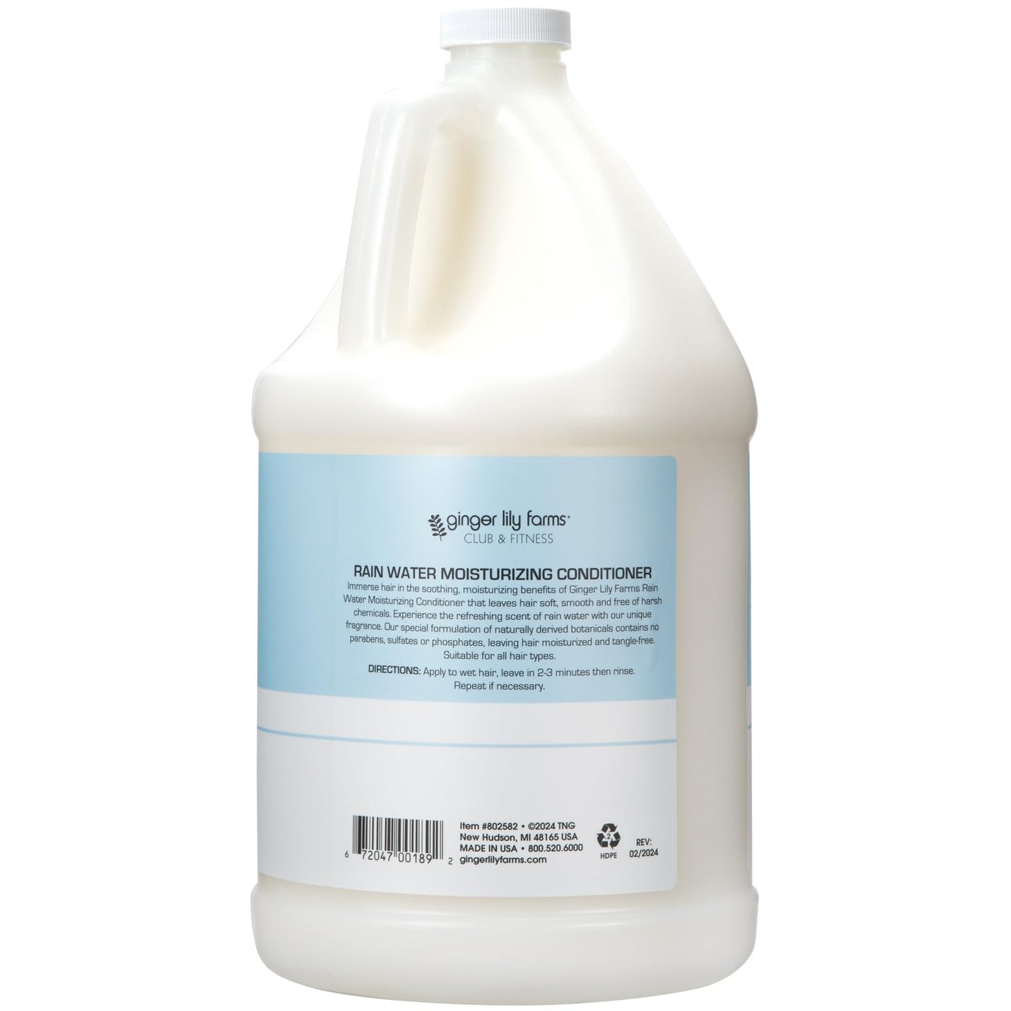 Ginger Lily Farms Club & Fitness Moisturizing Conditioner for Dry Hair, 100% Vegan & Cruelty-Free, Rain Water Scent, 1 Gallon (128 fl oz) Refill Beauty & Personal Care Ginger Lily Farms
