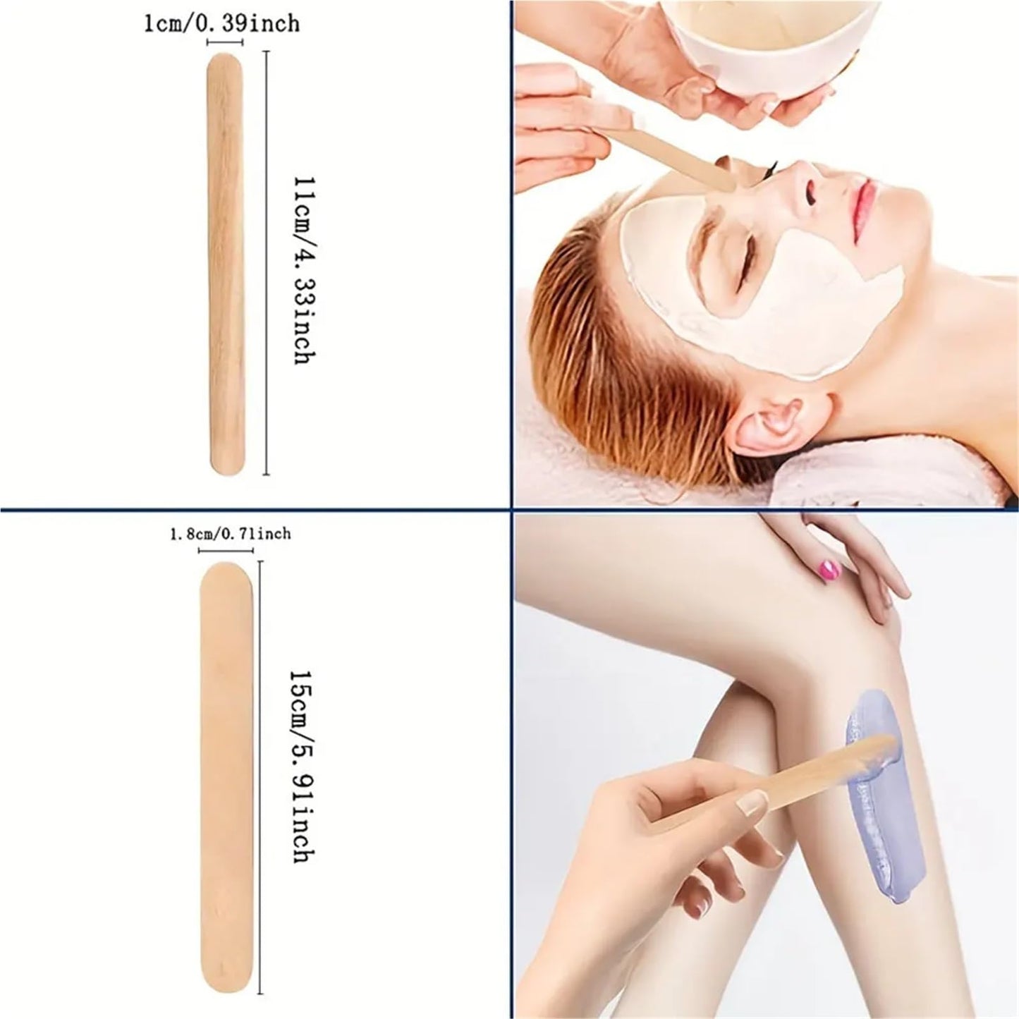 Small Waxing Sticks 500pcs Wooden Waxing Stick Disposable Wax Bean Wiping Tool Hair Removal Beauty Nail Charms(150mm) Beauty and Personal Care Gonehyu