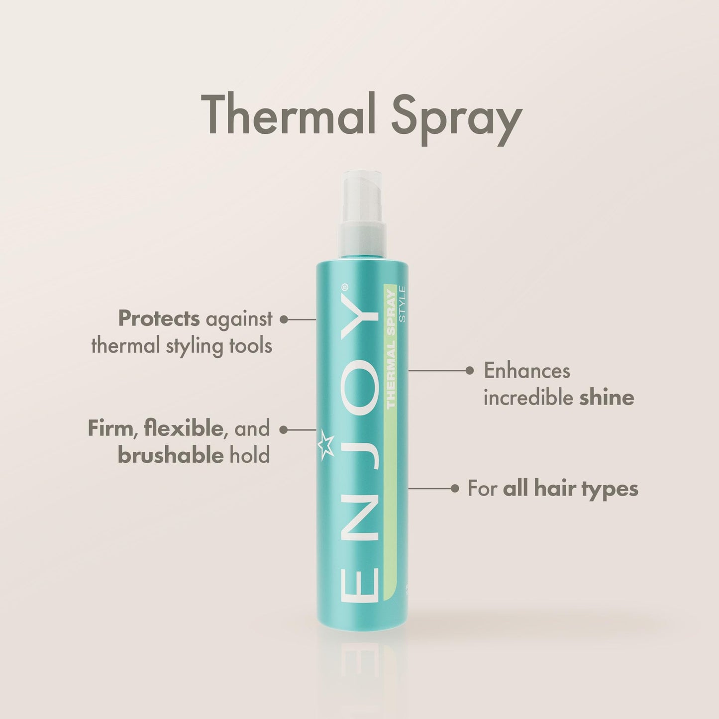 Enjoy Thermal Spray, Firm and Flexible Hold, Color Safe, Anti Frizz Hair Products, Hair Styling Cream, Hair Styling Products - 10.1 Oz, 300 ml Beauty & Personal Care Enjoy