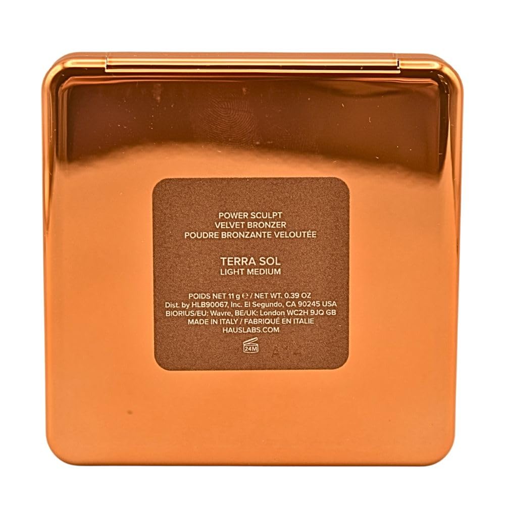Haus Labs Power Sculpt Velvet Bronzer - Terra Sol Light Medium, Golden Peach Undertones, Natural Finish, Clean Talc-Free 12-Hour Powder Bronzer Beauty & Personal Care Haus Laboratories