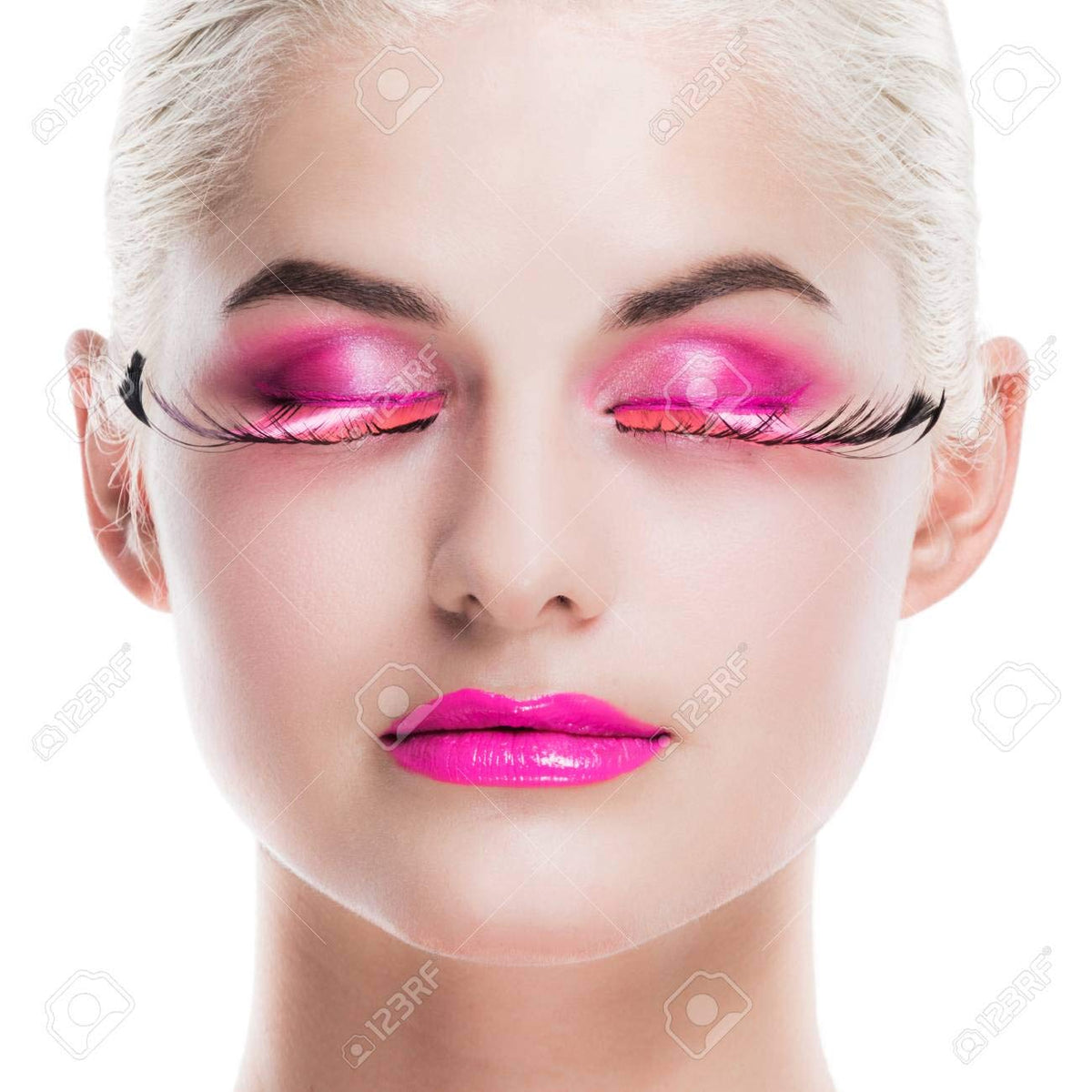Dorise Pink Eyelashes Light Pink Colorful Halloween lashes Cat eye style Feather Lashes for cosplay halloween season P3 1 Pair dramatic