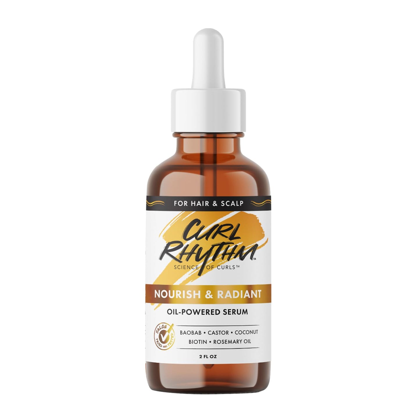 Curl Rhythm Nourish and Radiant Oil-Powered Serum - Nourishing Hair Oil - Non-Greasy Scalp Care - Hair Serum with Biotin for All Hair Types - 2 oz Beauty & Personal Care Curl Rhythm