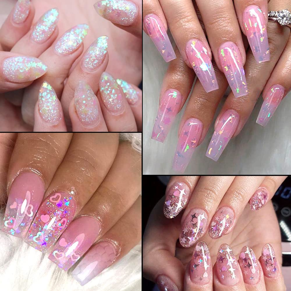 UARUOGP 24 Grids Holographic Nail Sequins and 1 Pcs Tweezers,Iridescent Mermaid Flakes Ultra-Thin Colorful Flakes Glitter Sticker,DIY Face Body Eyes Beauty & Personal Care UARUOGP