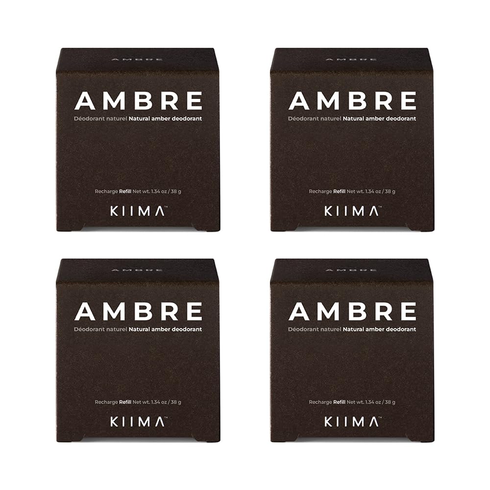 KIIMA Refillable Deodorant Ambre Refill, Kit Premium Natural Deodorant For Men formulated without Aluminum or Parabens, Long-lasting, Odor Protection Beauty and Personal Care KIIMA