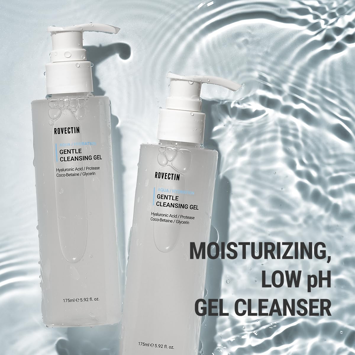 ROVECTIN Aqua Cleansing Gel (Conditioning Cleanser) Hydrating pH Balanced Facial Wash for Sensitive, Dry Skin | No Stripping, Fragrance-Free | Vegan Beauty & Personal Care ROVECTIN