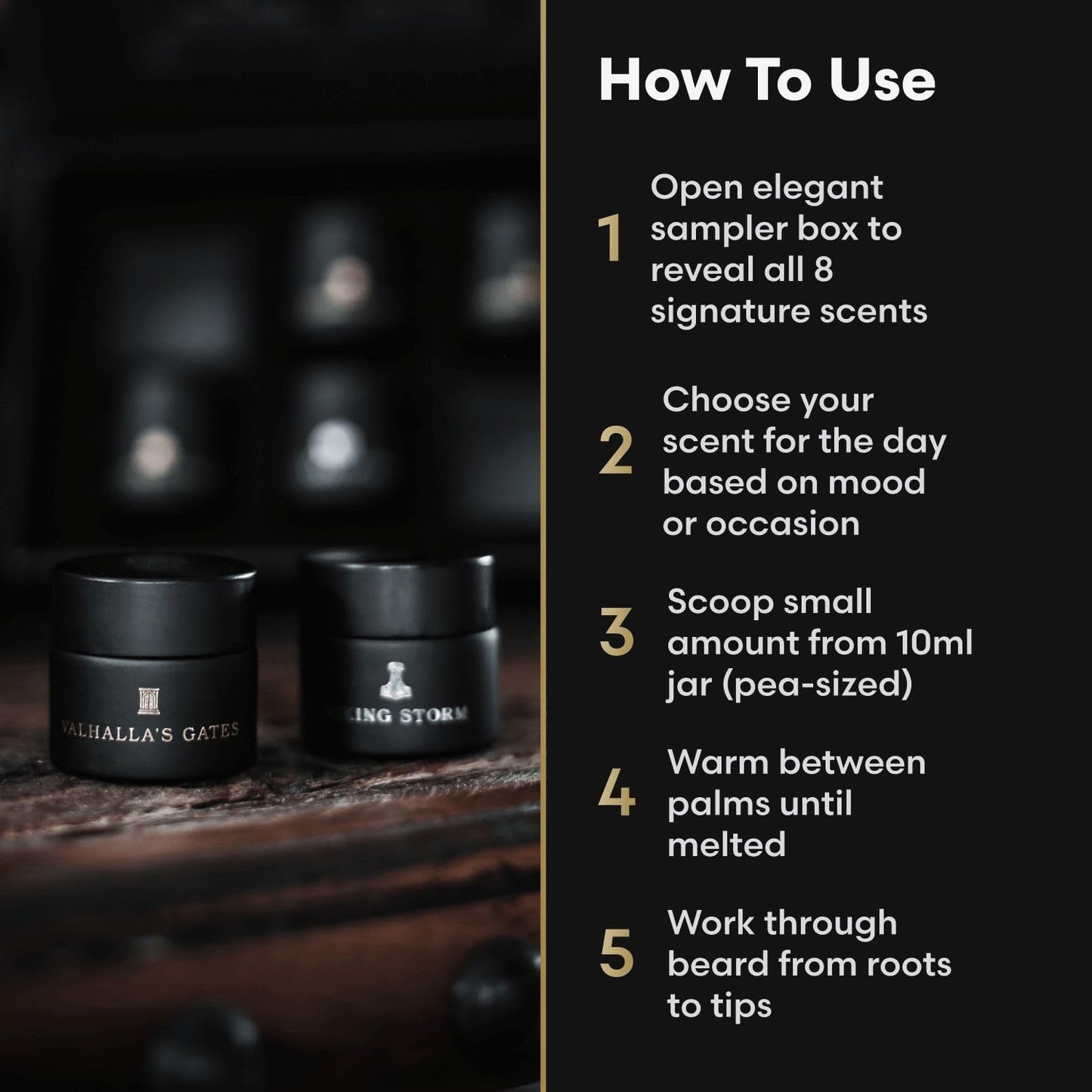 The Beard Struggle Balm Sampler Kit Set of 8 Warrior Glass Jars - Beard Balm for Men, Premium Gift Packaging - 8x 10g / 0.35 US. oz. Beauty and Personal Care The Beard Struggle