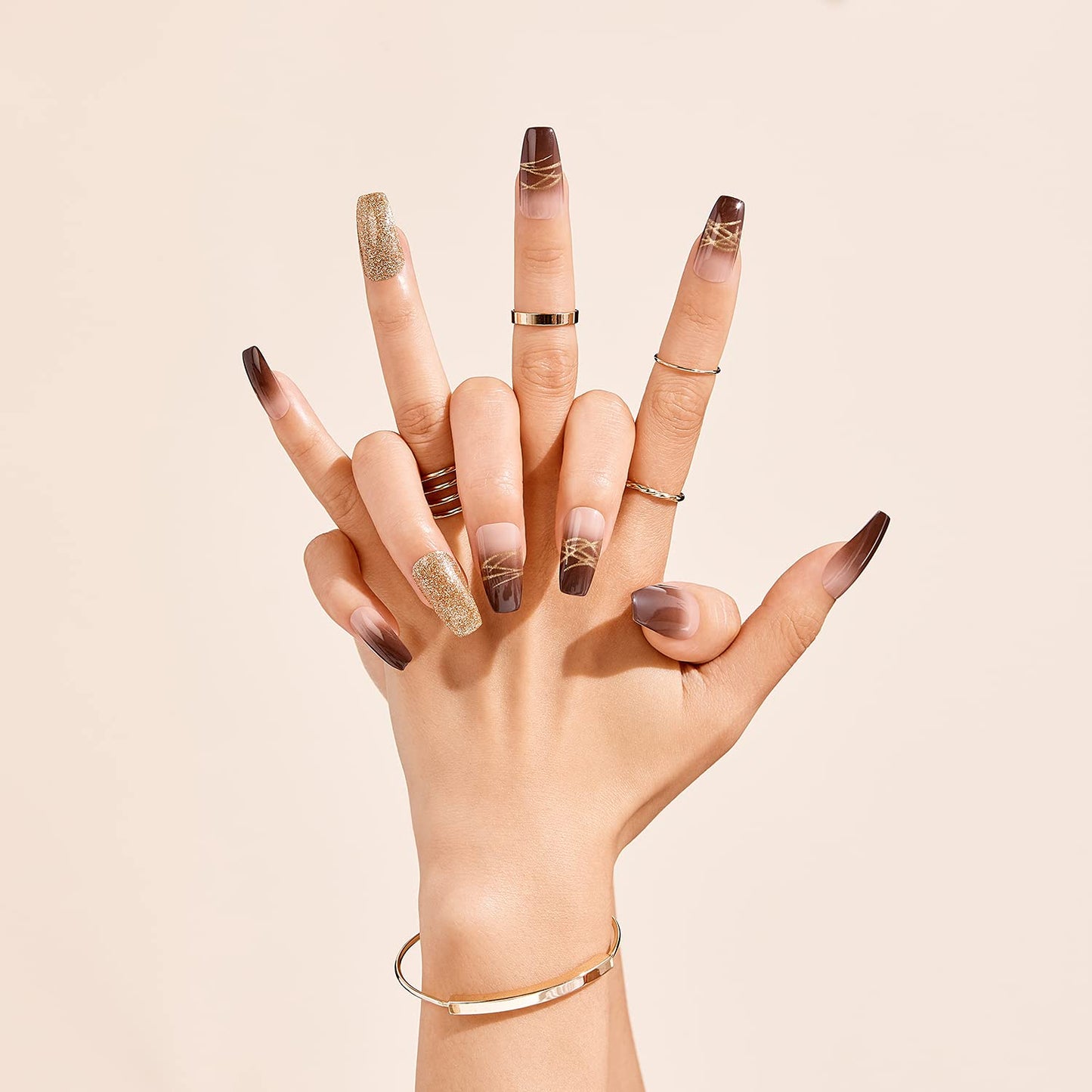 Gold Finger Gel Glam Design Nail (GD18) Beauty & Personal Care Goldfinger