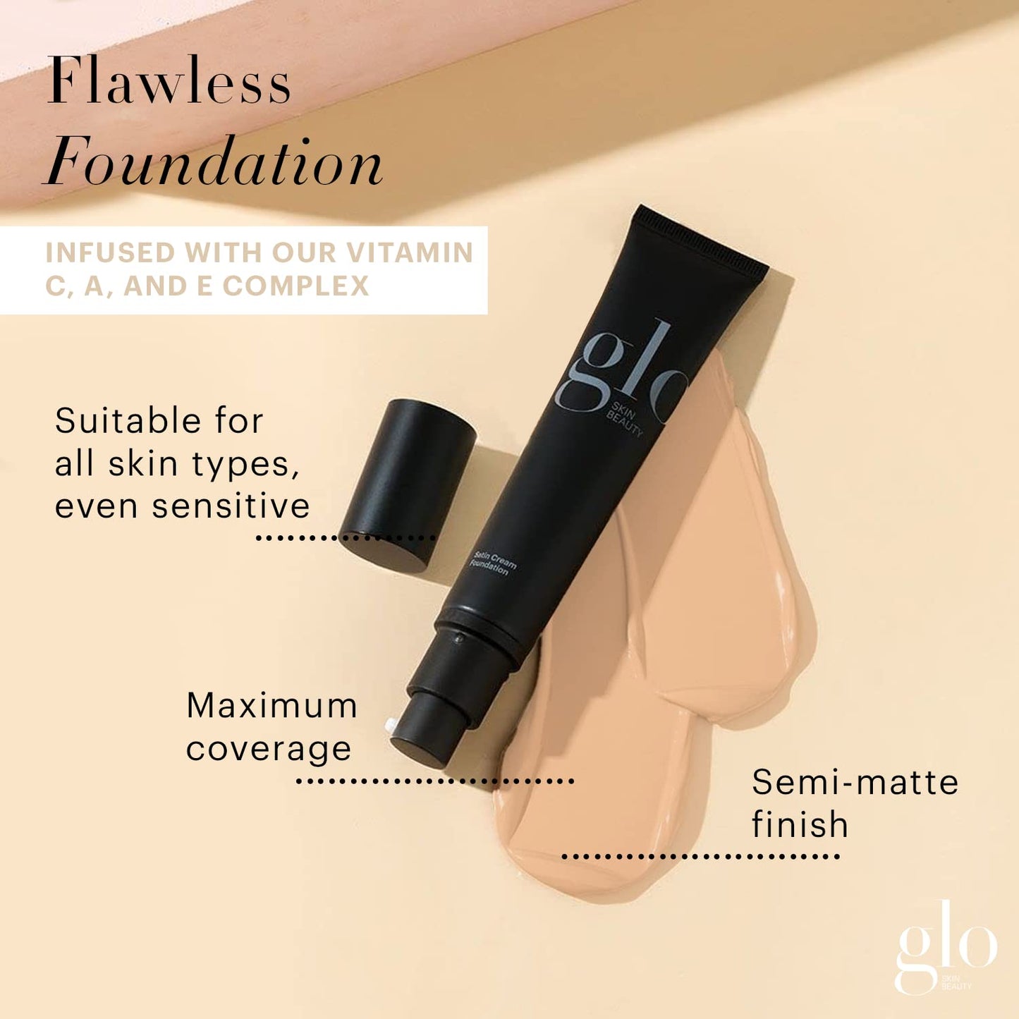 Glo Skin Beauty Satin Cream Foundation Makeup for Face, Golden Light - Full Coverage, Semi Matte Finish, Conceal Blemishes & Even Skin Tone Beauty & Personal Care Glo Skin Beauty