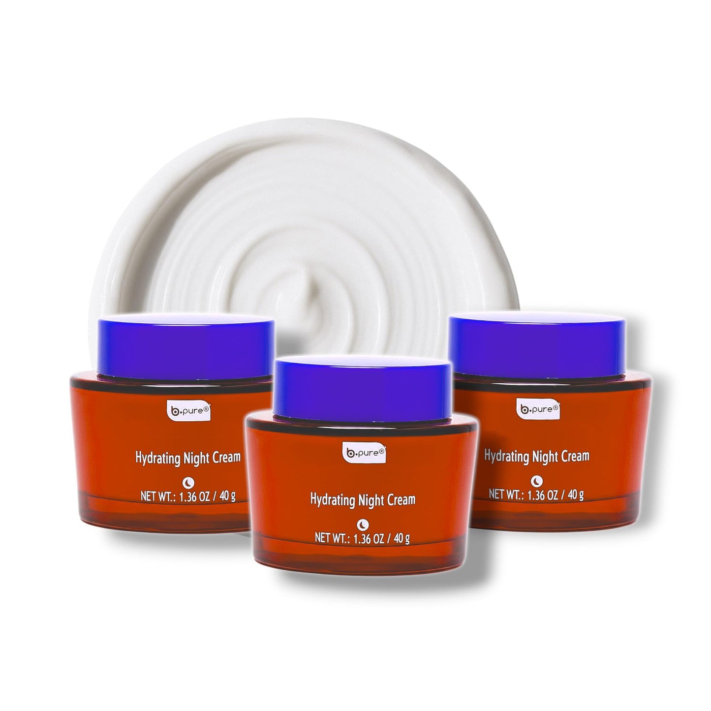 b.pure Revitalizing Hydrating Night Cream Face Moisturizer | Niacinamide, Vitamin E, Vitamin B5 | Anti-Aging, Anti-Wrinkle | 1.36 oz, 3-Pack Beauty & Personal Care b.pure