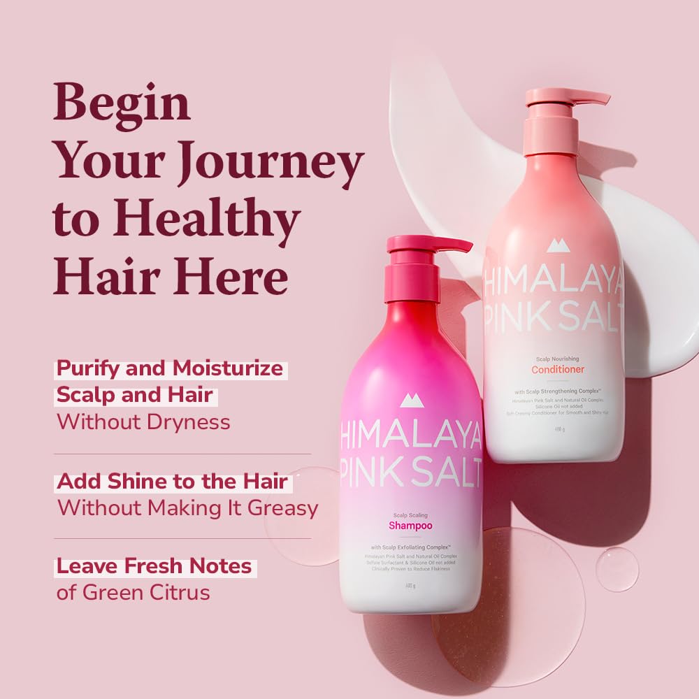 HIMALAYA PINKSALT Shampoo and Conditioner Set - Clarifying and Nourishing Hair Care Set for Itchy Scalp and Dry Hair - Apple Cider Vinegar, Natural Beauty & Personal Care HIMALAYA PINKSALT