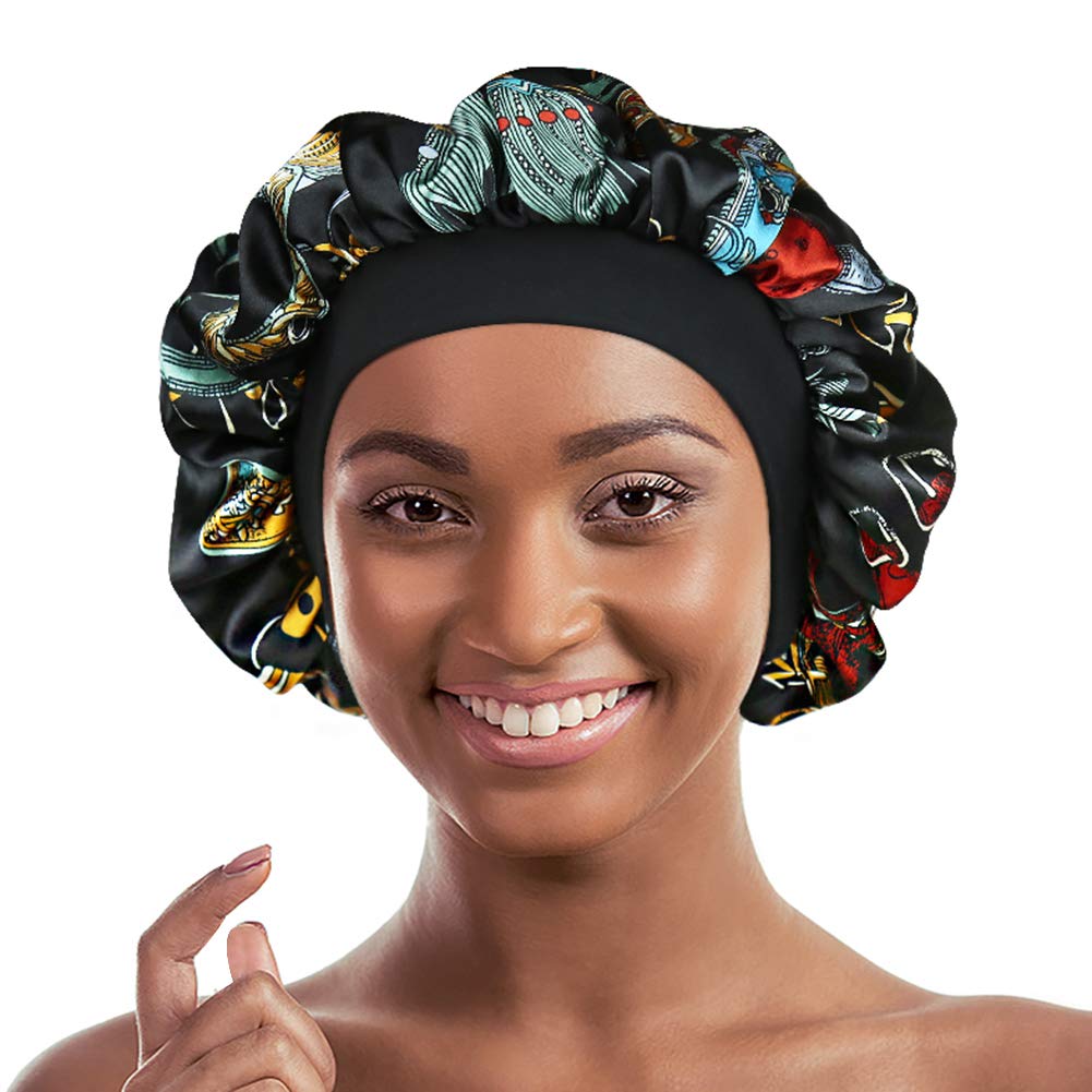 Satin Bonnet for Sleeping Double Layer Night Cap with Soft Elastic Beauty and Personal Care Alnorm
