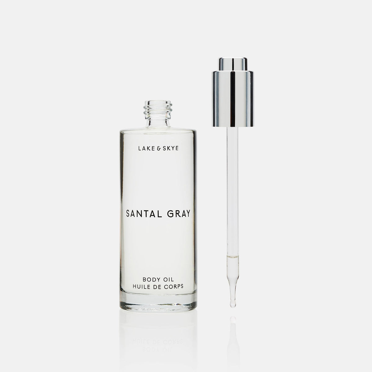Lake & Skye Santal Gray Body Oil, 3.4 fl oz (100 ml), Hydrating with Vitamin E & Sweet Almond Oil - Woody Scent Beauty & Personal Care Lake & Skye