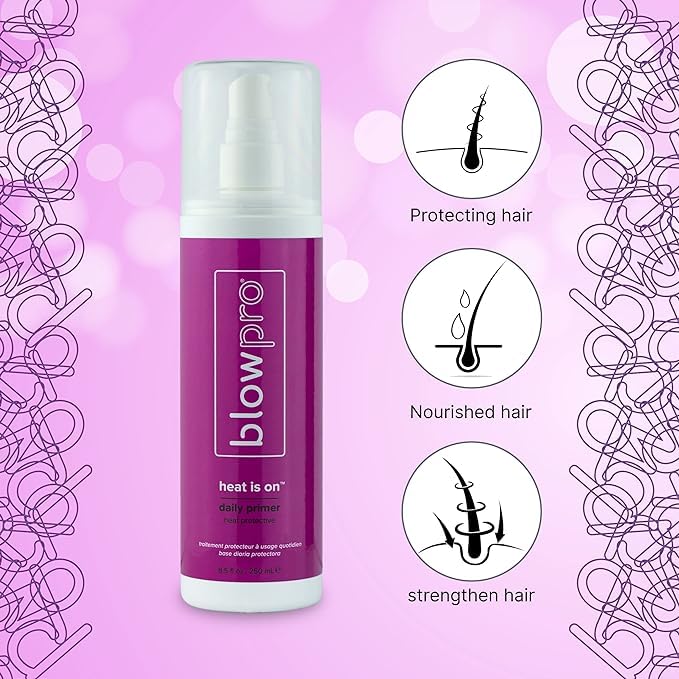 blowpro Heat Is On Daily Primer Heat 8.5oz Protective Mist, Weightless, Restores Natural Proteins, Detangles, Strengthens & Adds Shine to Hair Beauty & Personal Care blowpro