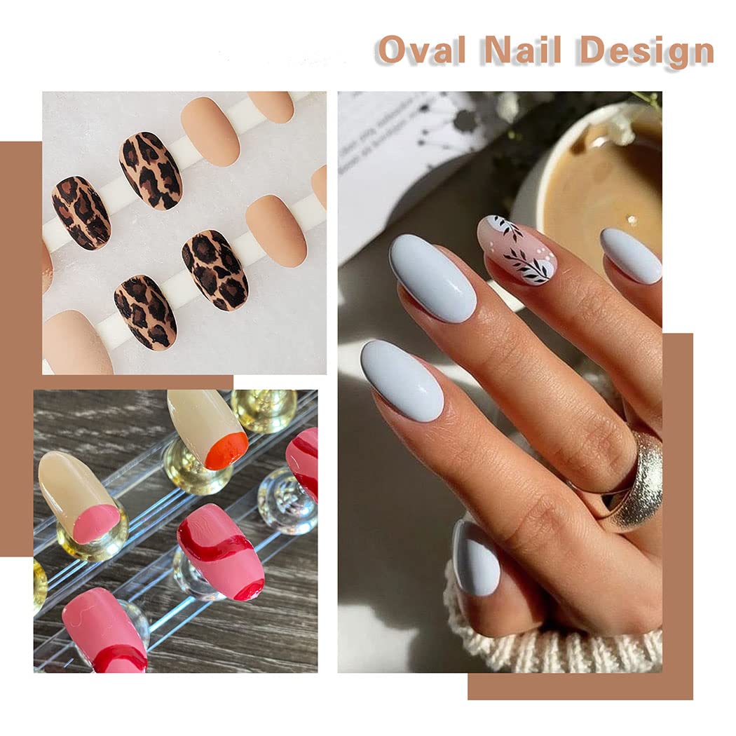 Sethexy Short Oval False Nails 500Pcs 10Sizes Full Cover Acrylic Nail Tips For Art Nail Design (Clear) Beauty & Personal Care Sethexy