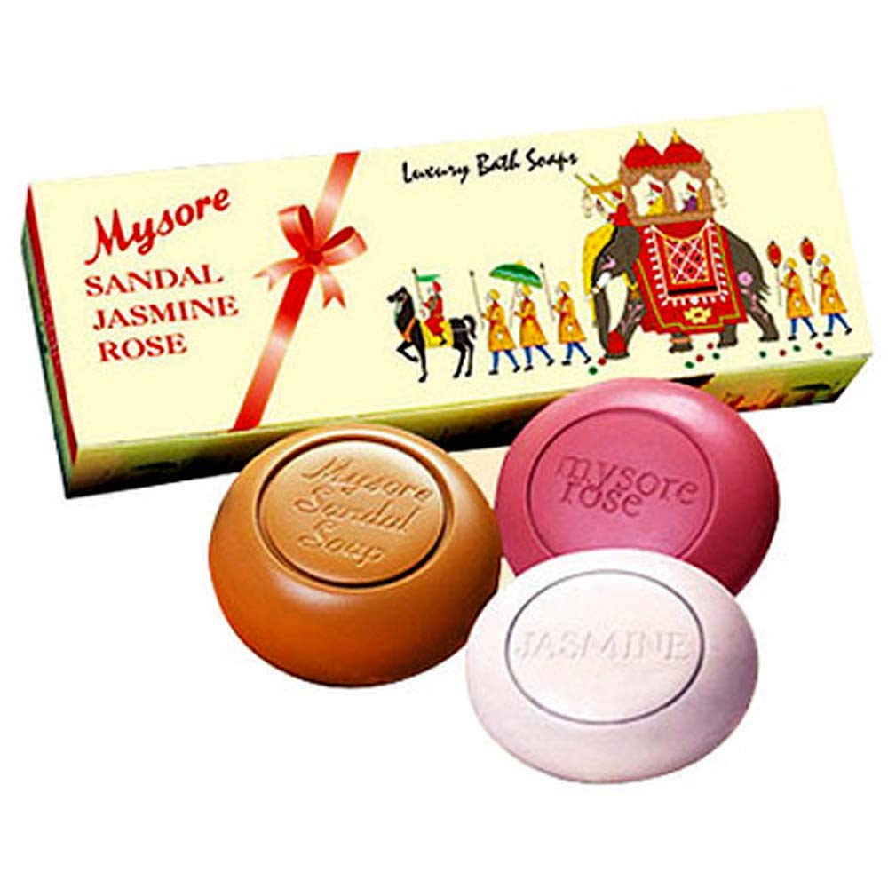 Mysore Sandal, Jasmine and Rose Bath Soaps 5.3oz Each Beauty & Personal Care Mysore Sandal