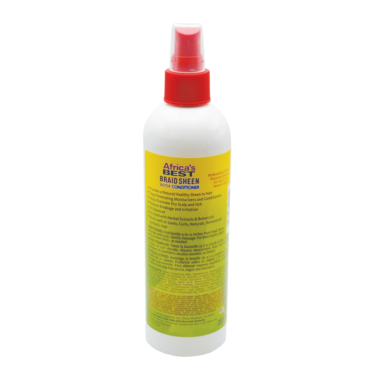 Africa's Best Braid Sheen Spray With Conditioner, 12 Ounce, Green, 1-102-12-1243-01
