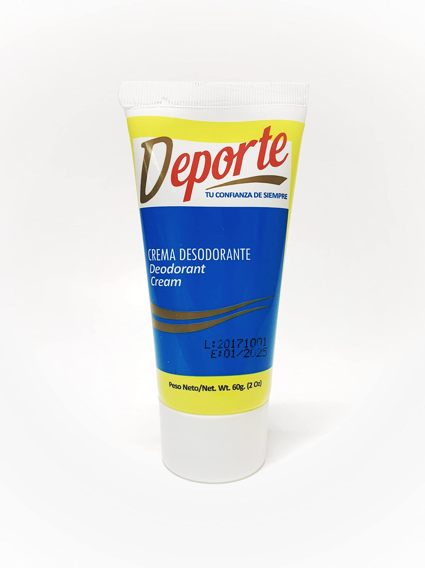 Deporte Crema Desodorante / Deodorant Cream Tube 2 oz Yellow Beauty and Personal Care Deporte