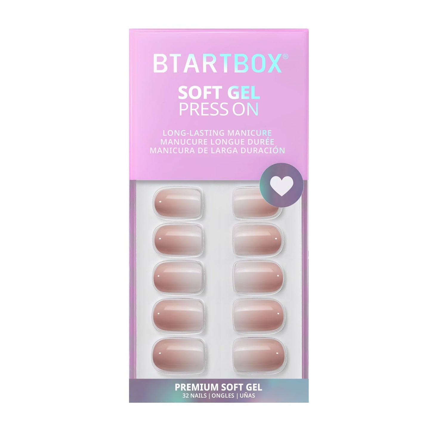 BTArtbox Press On Nails Short - Pink Cat Eye Almond Press On Nails with Glue for Women, Opaque Soft Gel Glue On Nails in 16 Sizes - 32 Stick On Nails Beauty and Personal Care BTArtbox
