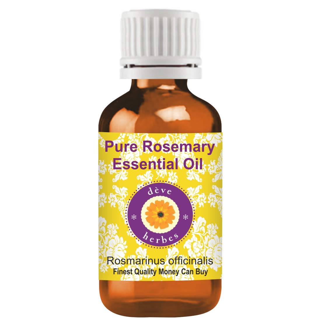dève herbes Rosemary Essential Oil (Rosmarinus officinalis) Pure - Non-Sticky - Non-Greasy - Lightweight - Men & Women - All Skin Types - Steam Beauty and Personal Care dève herbes