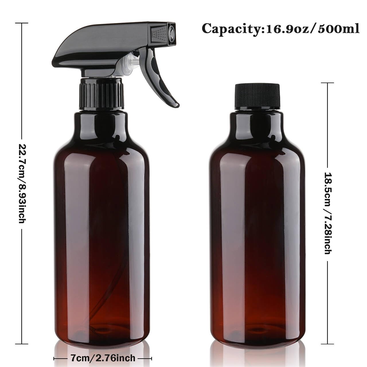 Hethyo Plastic Spray Bottles Empty Spray Bottle 16.9oz/500ml 2 Pack Heavy Duty Spraying Bottles Mist/Stream Water Bottle for Cleaning Solutions Beauty and Personal Care Hethyo