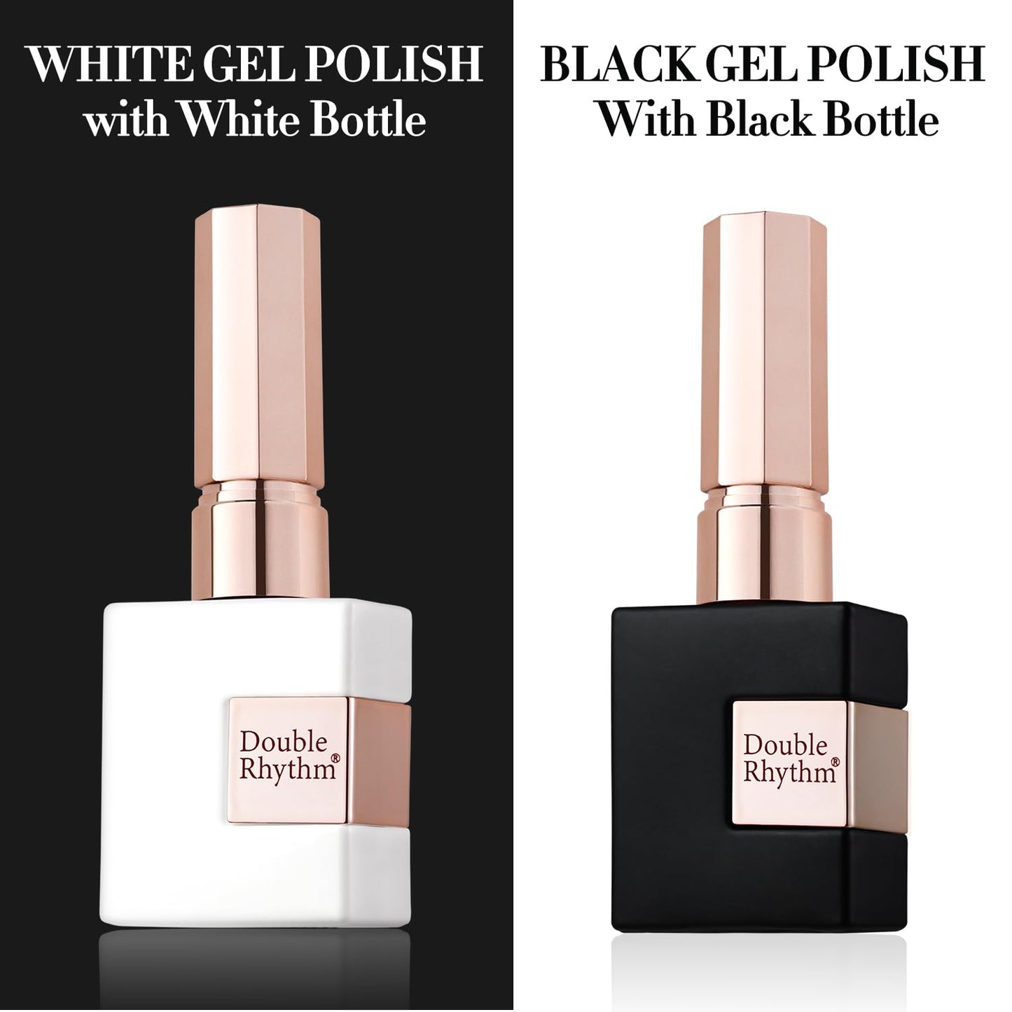 Double Rhythm 2 Pcs 15ml UV Gel Polish Set Pure White And Black Color Gel Nail Polish Kit Nail Art Salon DIY (2-A1015+A1093) Beauty and Personal Care Double Rhythm