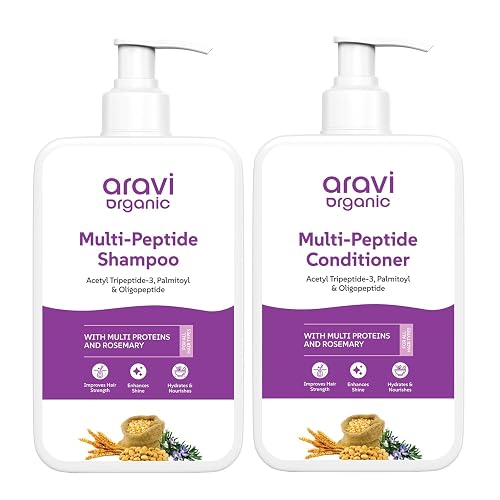 Aravi Organic Multi-peptide Shampoo & Multi-peptide Conditioner For Healthy Hair Growth - Pack of 2 Beauty & Personal Care Aravi Organic