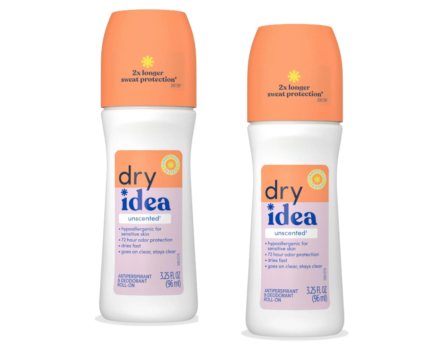Dry Idea Anti Perspirant Deodorant Roll On Unscented 3.25 Ounce - Pack of 2 Beauty and Personal Care Dry Idea