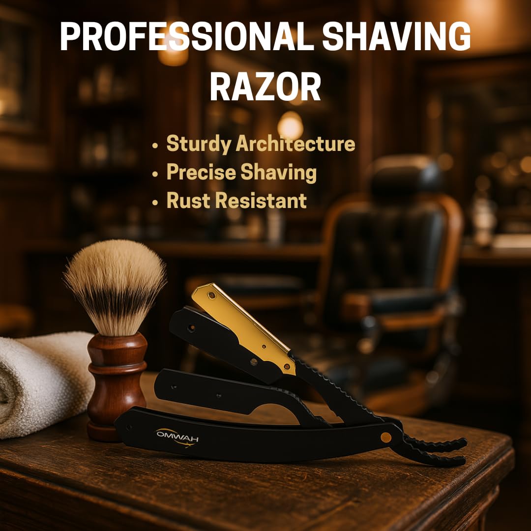 OMWAH - Professional Barber Straight Edge Razor (Swing Lock) Beauty and Personal Care OMWAH