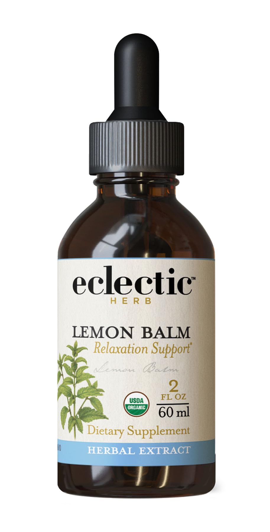 Eclectic Herb - Organic Lemon Balm Extract | Pure Herbal Drops for Calm & Relaxation | Nervous System Support | Vegan, Natural, Non GMO, Gluten Free Beauty & Personal Care ECLECTIC INSTITUTE