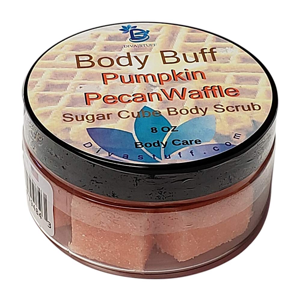 Diva Stuff Sugar Cube Body Buff Scrub, Exfoliates and Hydrates Skin, Pairs With Our Crepey Skin Cream - Pumpkin Pecan Waffle, 8 oz (Made in the USA) Beauty & Personal Care Diva Stuff