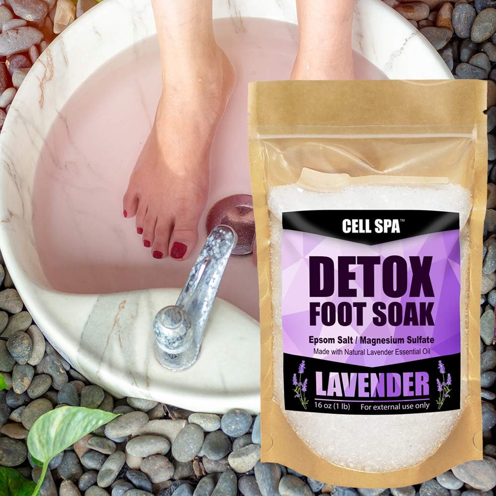 Cell Spa Detox Foot Soak Bath Premium 16 Ounce Lavender Scented Epsom Salt Magnesium Sulfate to Help Detox, Relieve Stress, Eliminate Odors & Soften Beauty & Personal Care Cell Spa