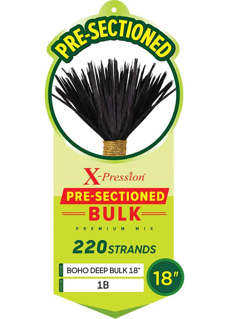 Outre X-Pression Pre-Sectioned Boho Deep Bulk 18" (OFF BLACK 1B)