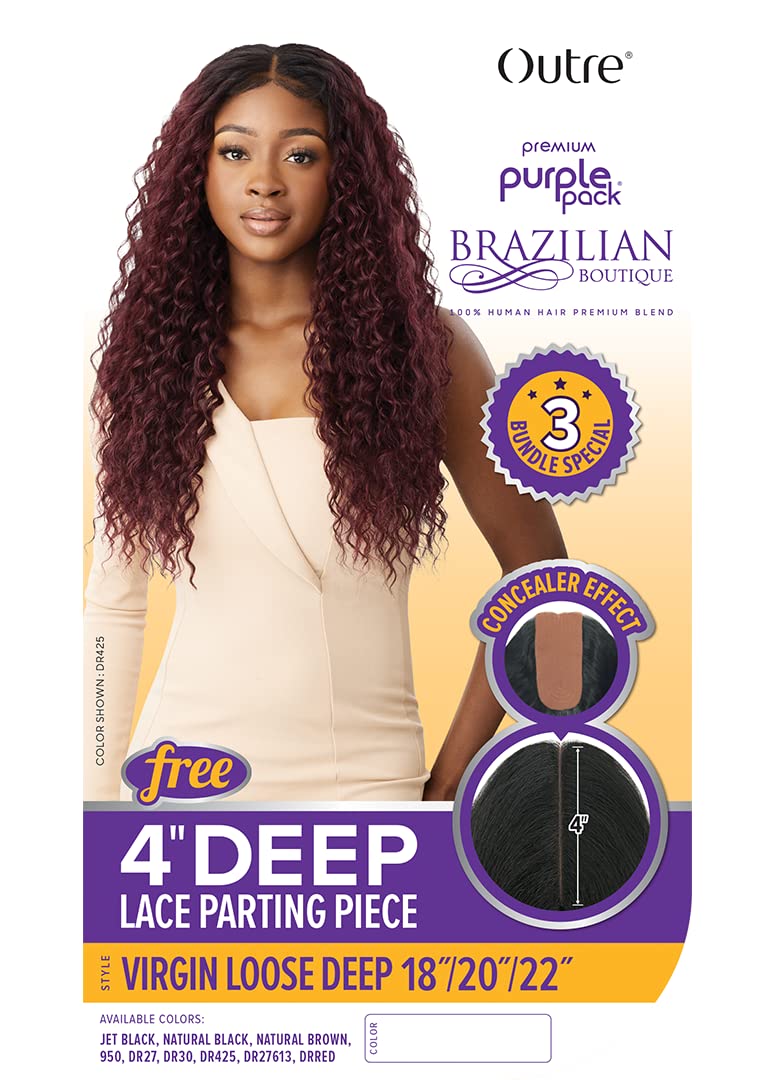 Outre Purple Pack Brazilian Boutique - Virgin Loose Deep 182022 (NATURAL BLACK)
